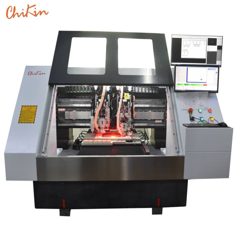 1 Drilling spindle; 1 Routing spindle machine with CCD