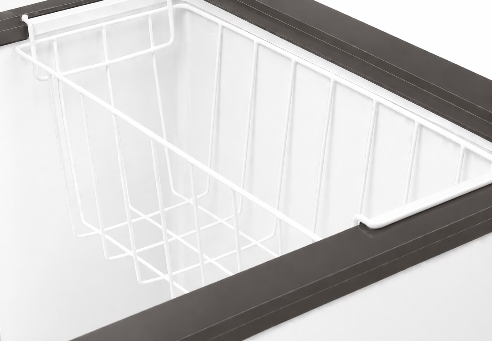With built-in storage basket