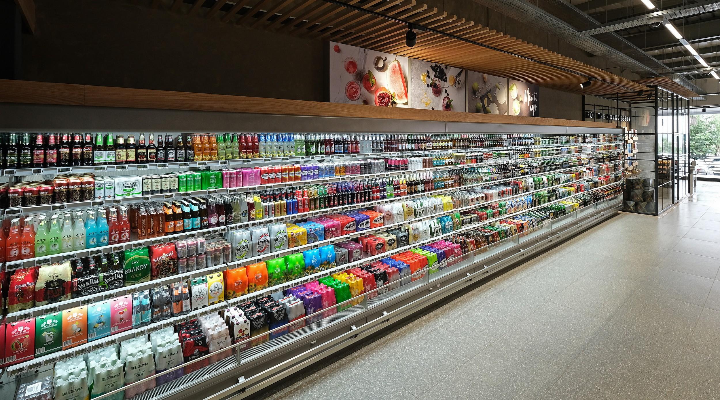 showcase for beverage display