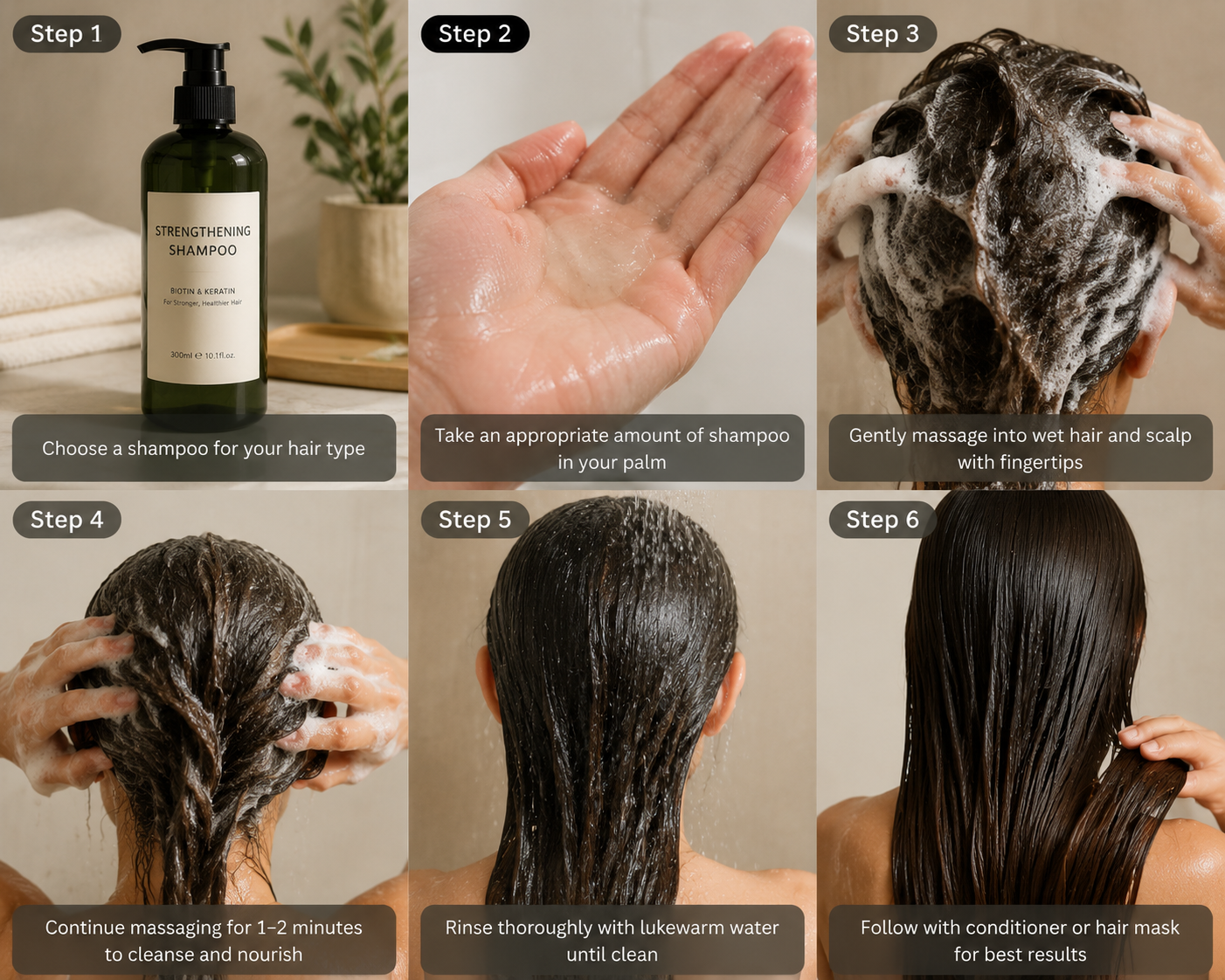 Hair strengthening routines and shampoo use
