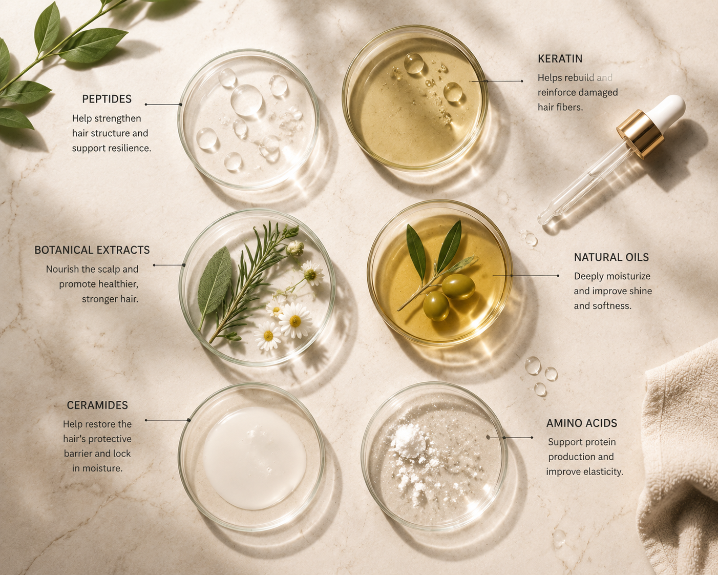 Evidence-based haircare ingredient display