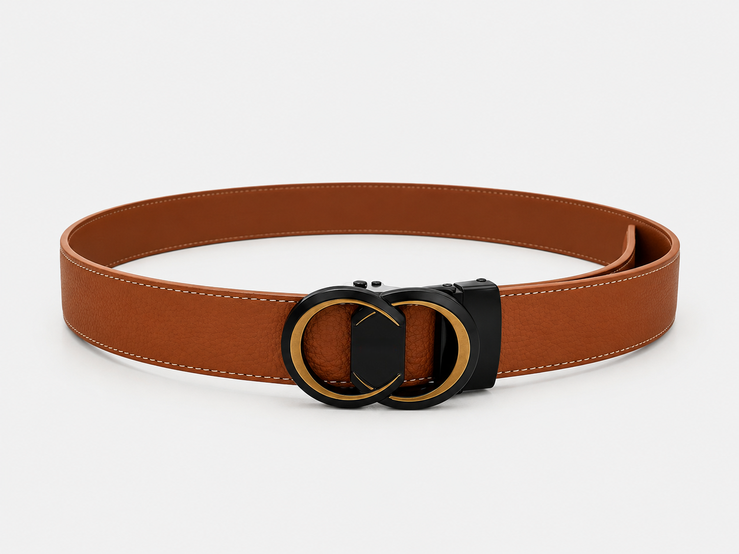 Brown Leather Belt | Automatic Buckle Men's Belt