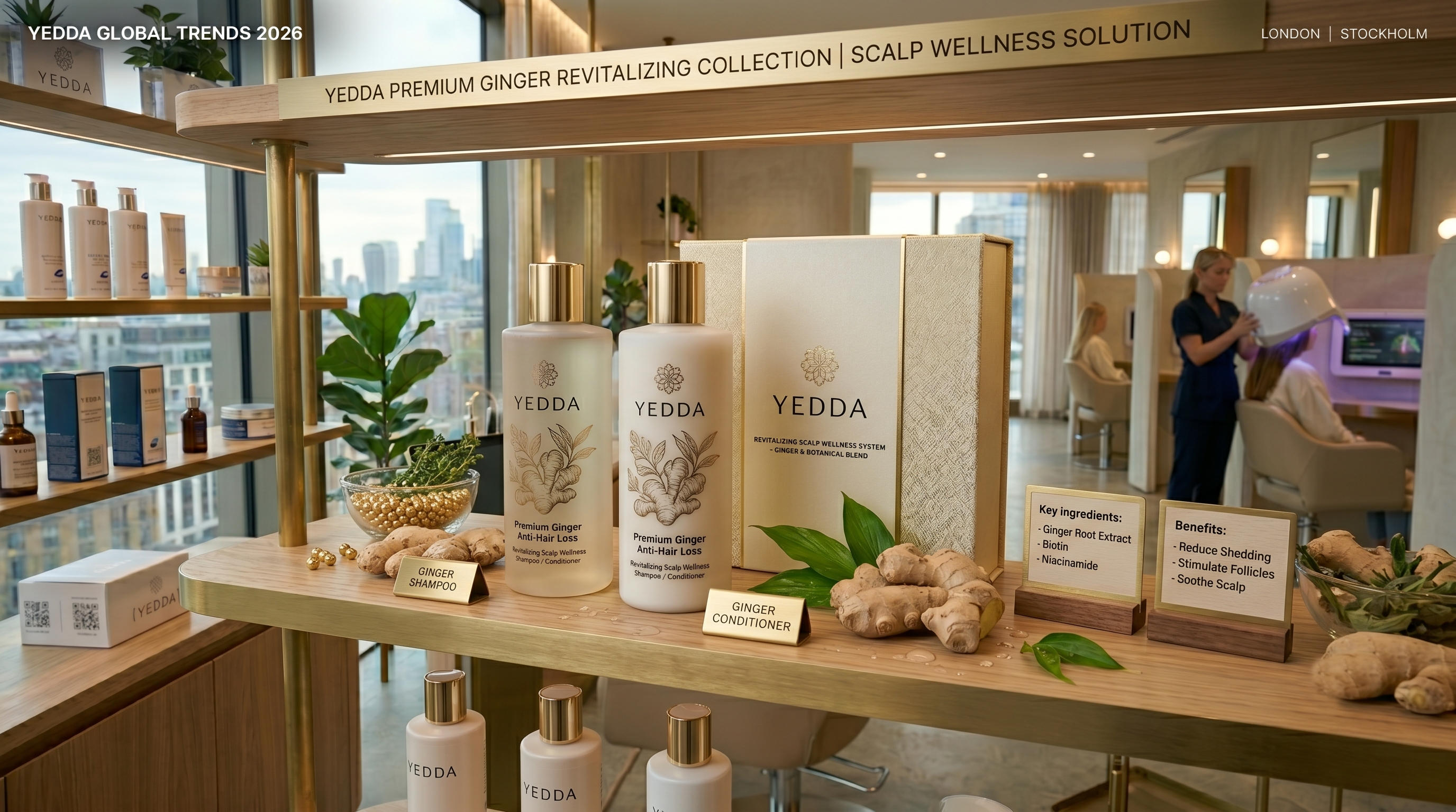 Salon retail ginger hair care products