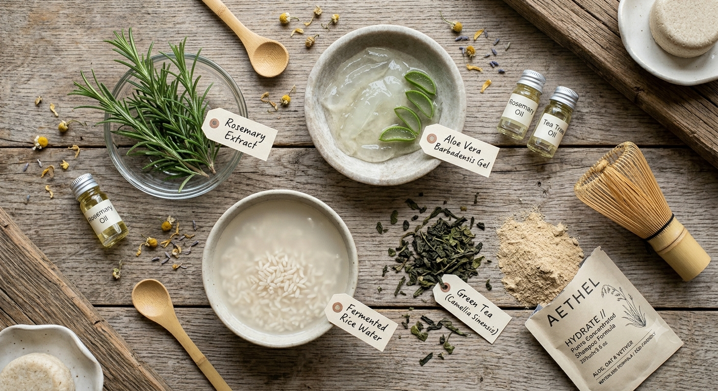 Natural shampoo ingredients andconcentrated haircareproducts