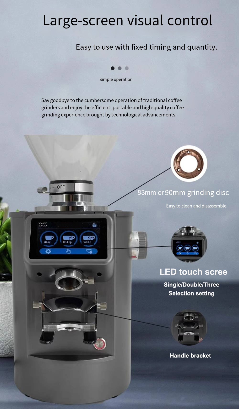 ZL201 83mm or 90mm burr coffee grinder