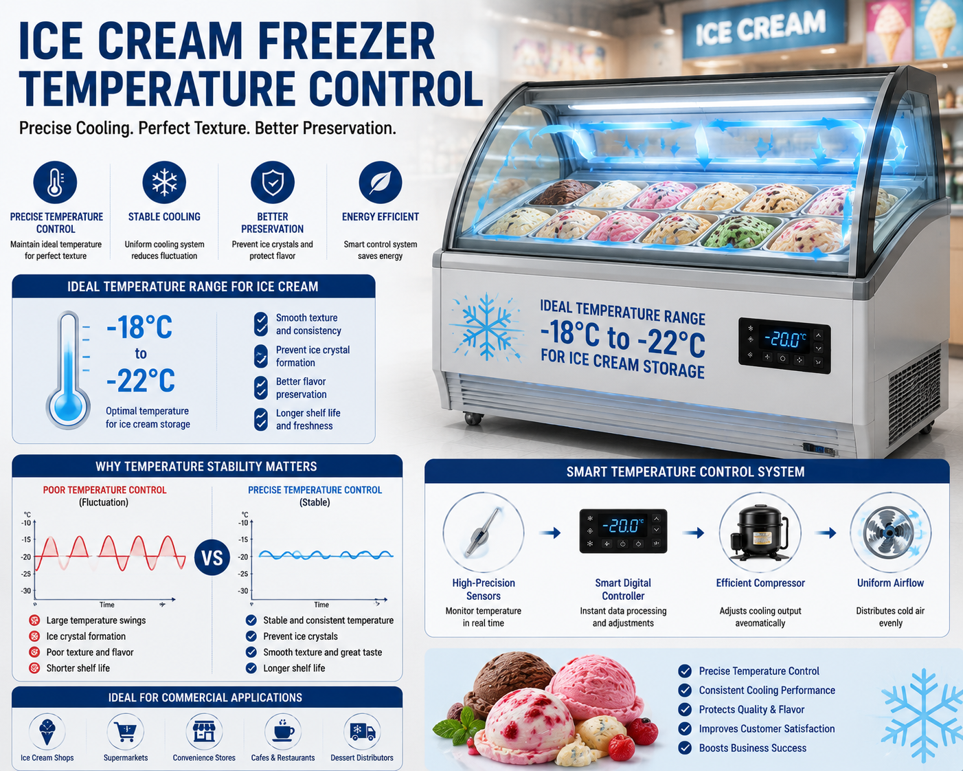 ice cream freezer temperature control