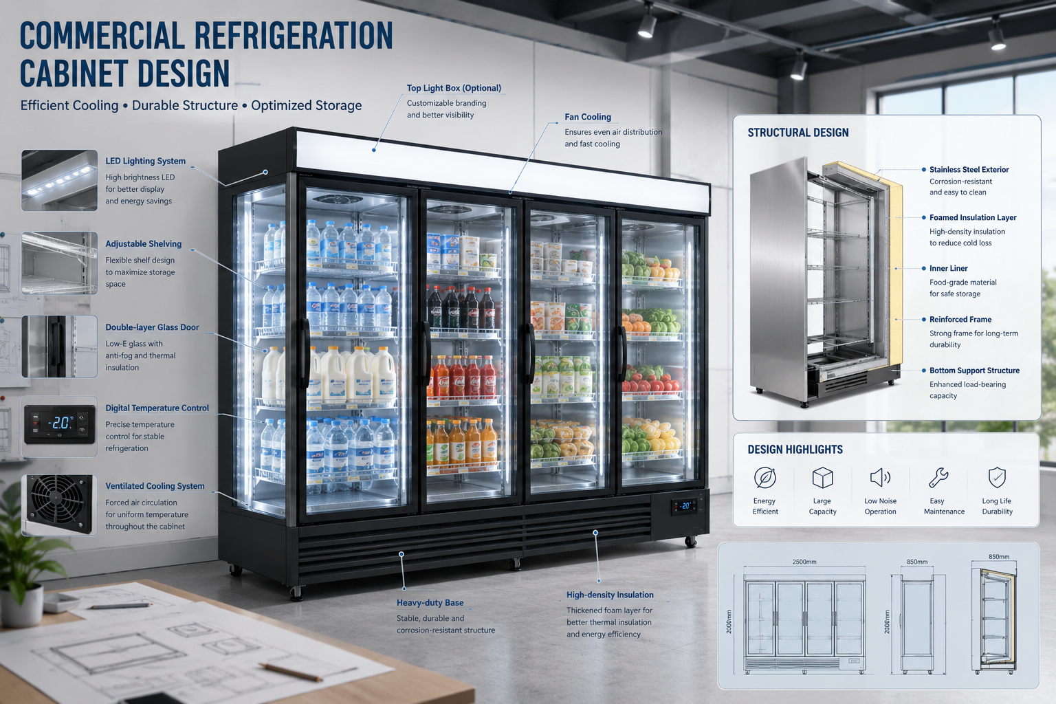 Commercial Refrigeration Cabinet Design: How Smart Engineering Improves Cooling Performance and Product Storage