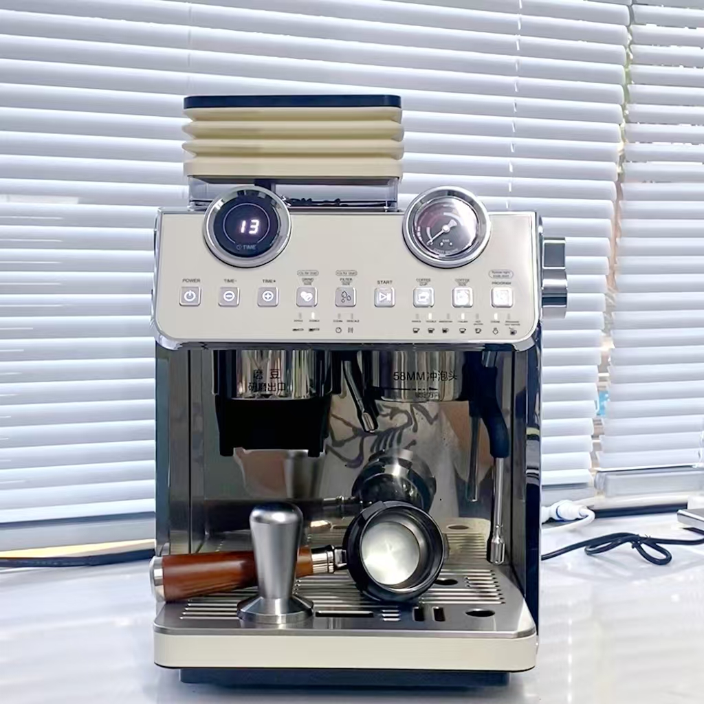 Intergrated coffee machine with built-in grinder