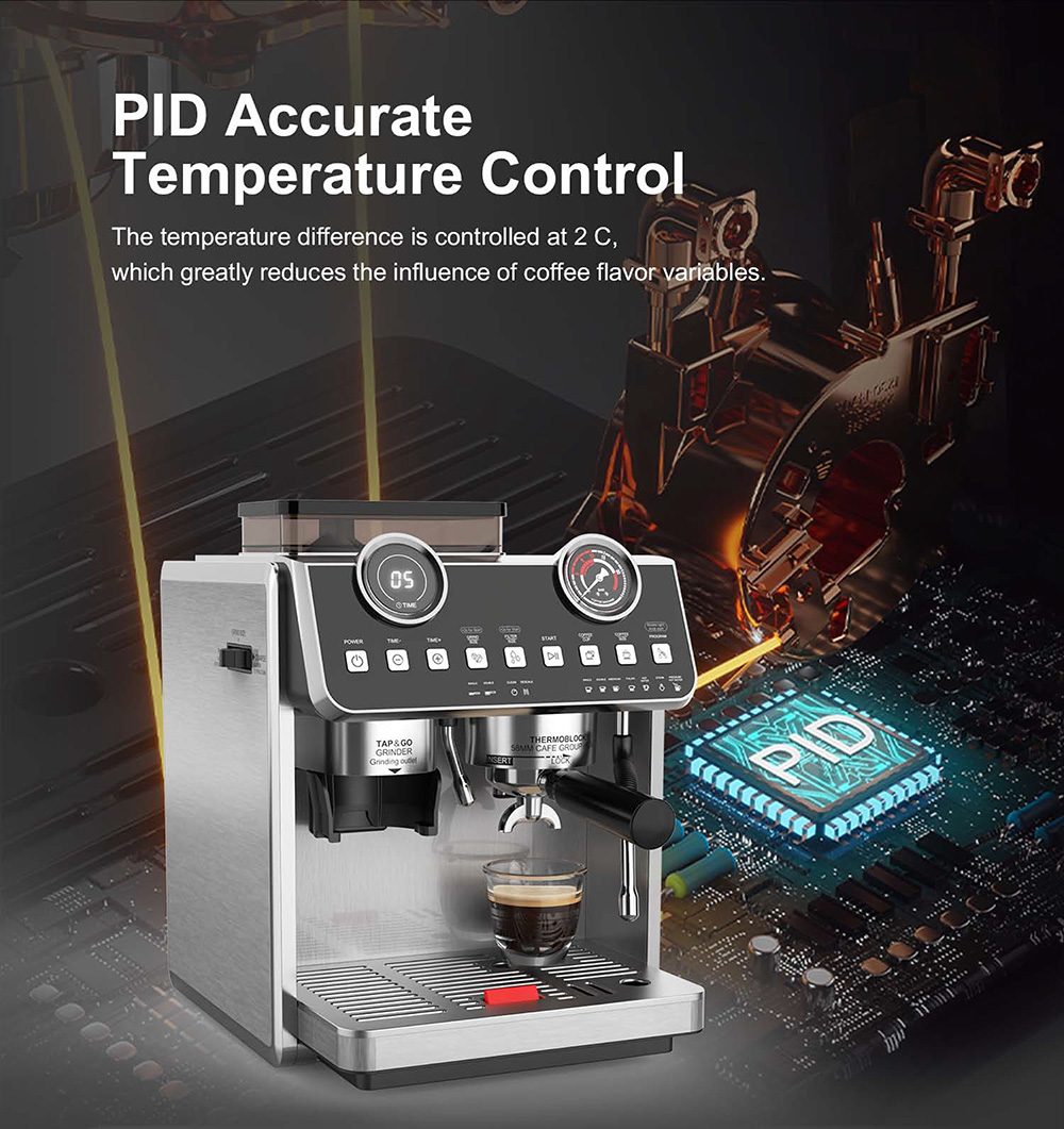 Intergrated coffee machine with built-in grinder