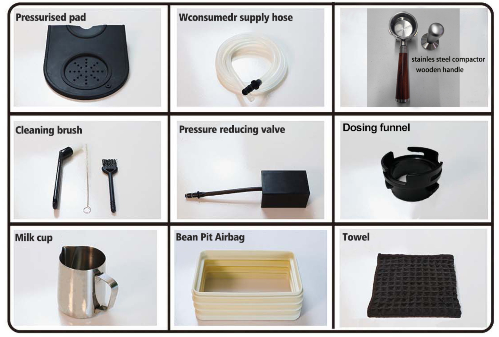 Intergrated coffee machine with built-in grinder