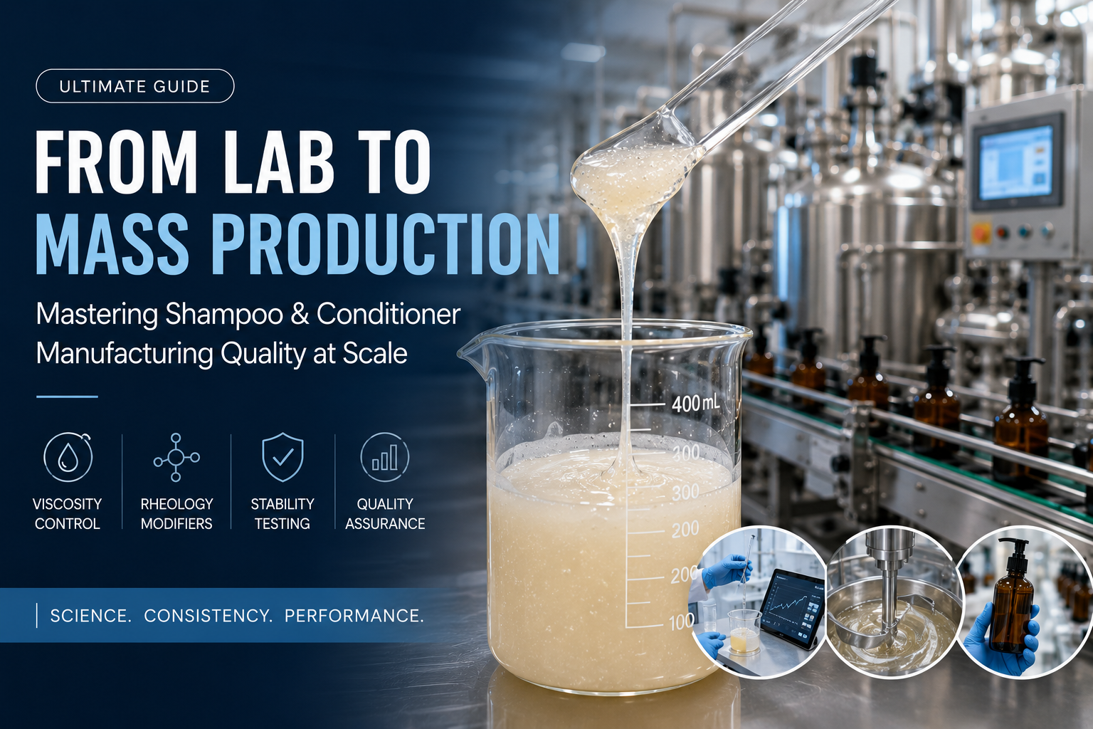製剤科学と商業規模化:イェッダによる安定性、粘度、収率管理ガイド - Blog article cover image about hair care and cosmetic manufacturing