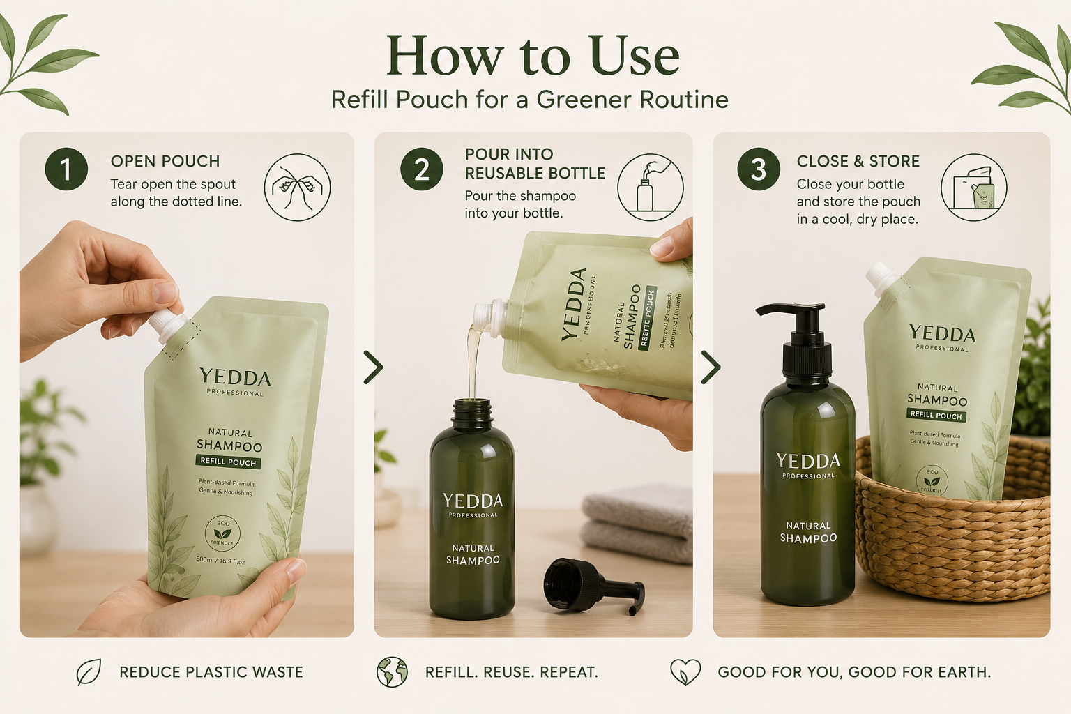 How to use the supplement shampoo bag for eco-friendly shampoo packaging