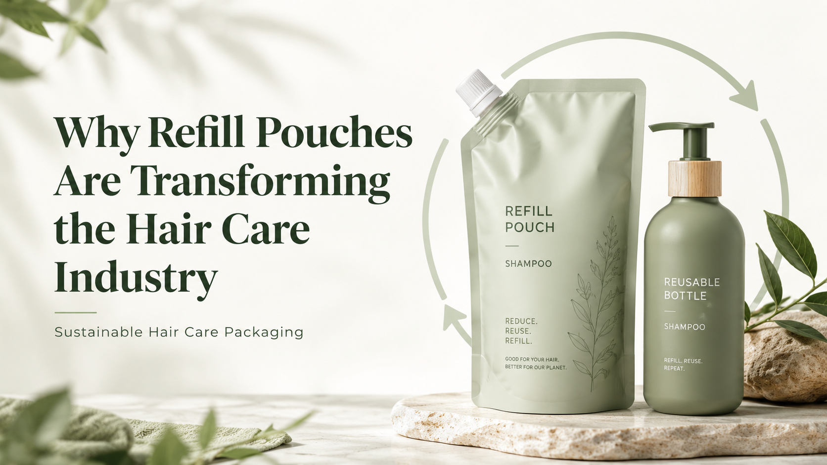 Why Refill Pouches Are Transforming the Hair Care Industry - Blog article cover image about hair care and cosmetic manufacturing