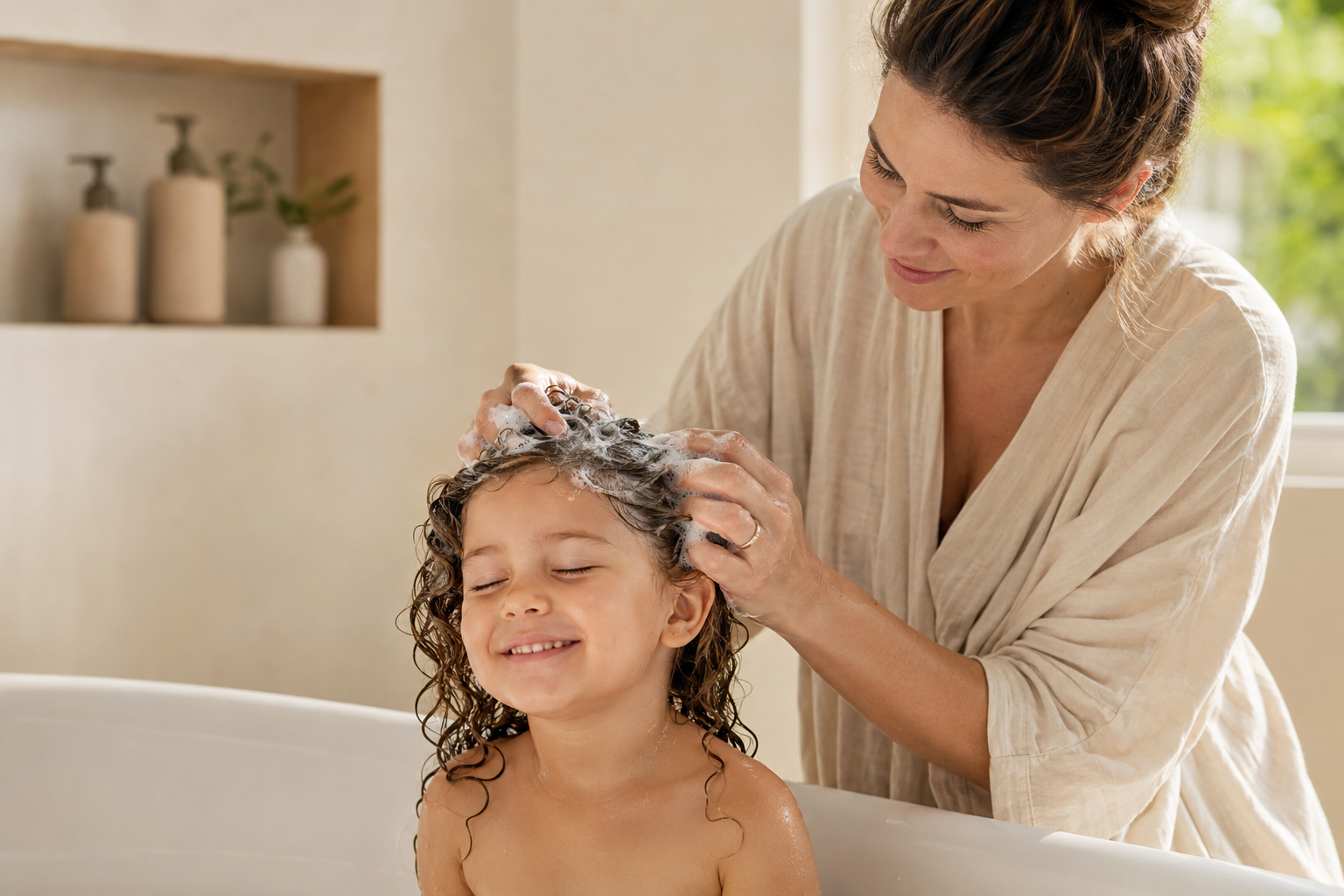 お子様向けの低刺激性ヘアウォッシュ