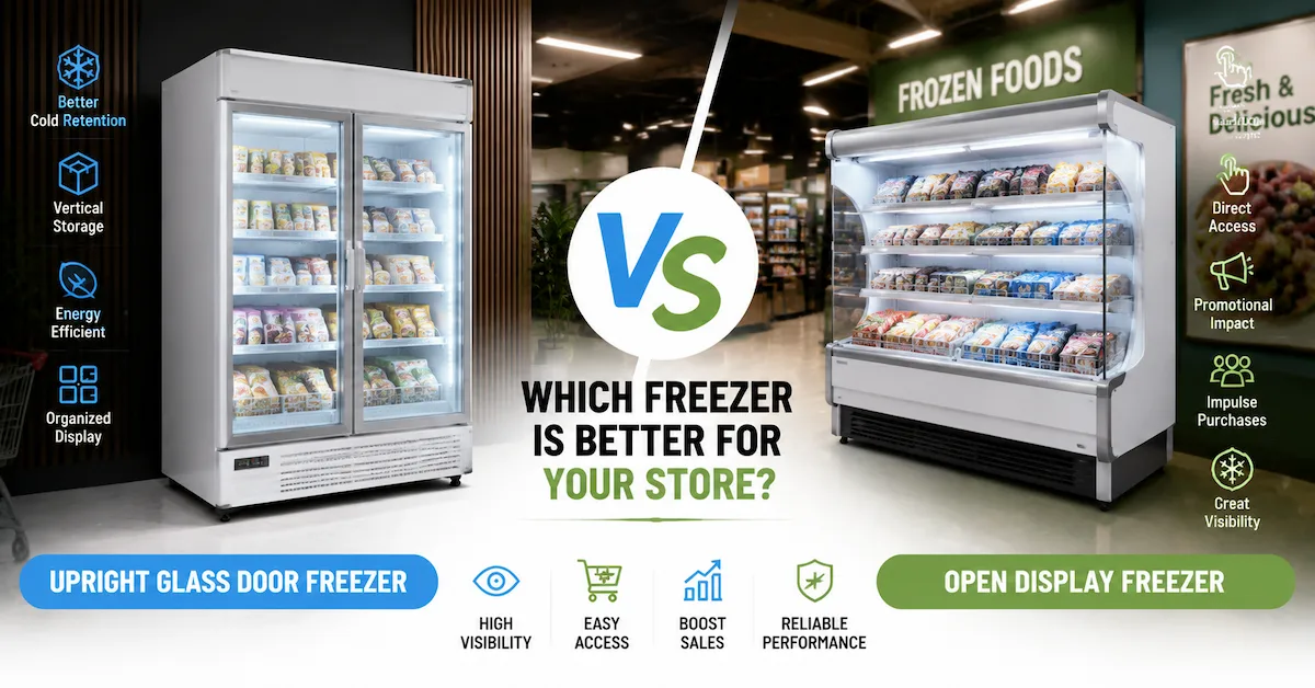 Upright Glass Door Freezer vs Open Display Freezer: Which Is Better for Retail Stores?
