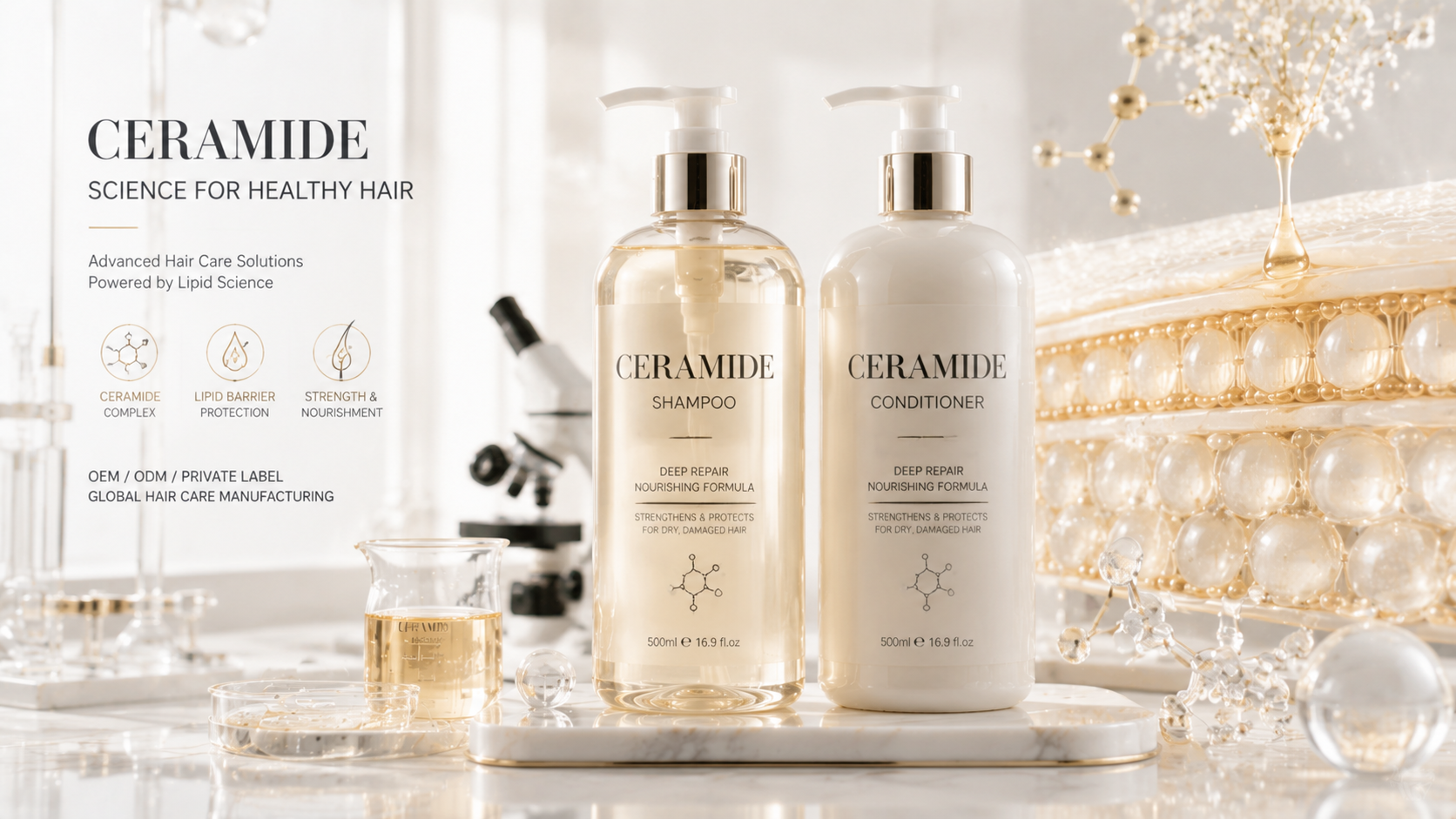 Ceramide Haircare: The Next Big Opportunity for Private Label Hair Brands - Blog article cover image about hair care and cosmetic manufacturing
