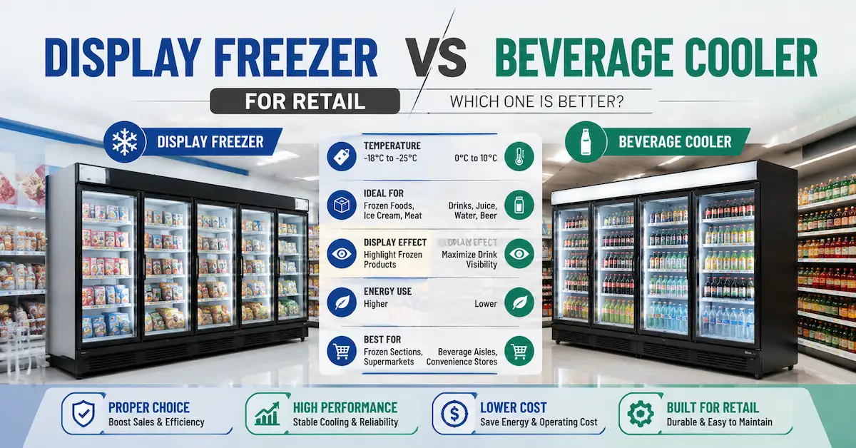 Display Freezer vs Beverage Cooler for Retail: Which One Is Better?