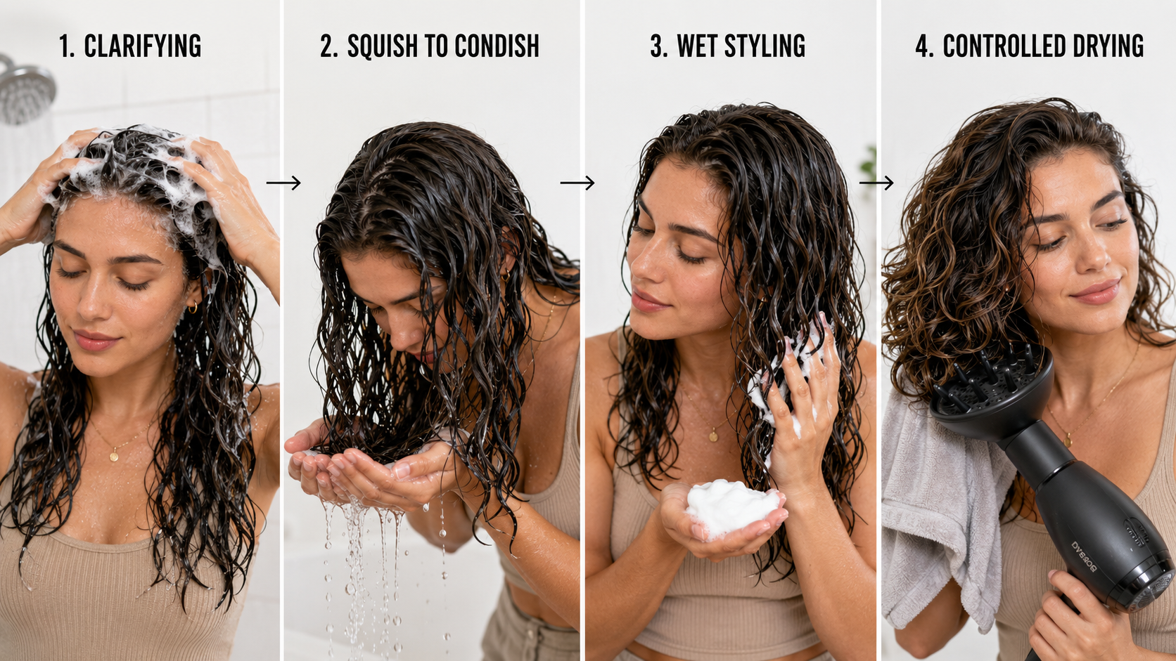 Step-by-step wavy hair wash day routine guide