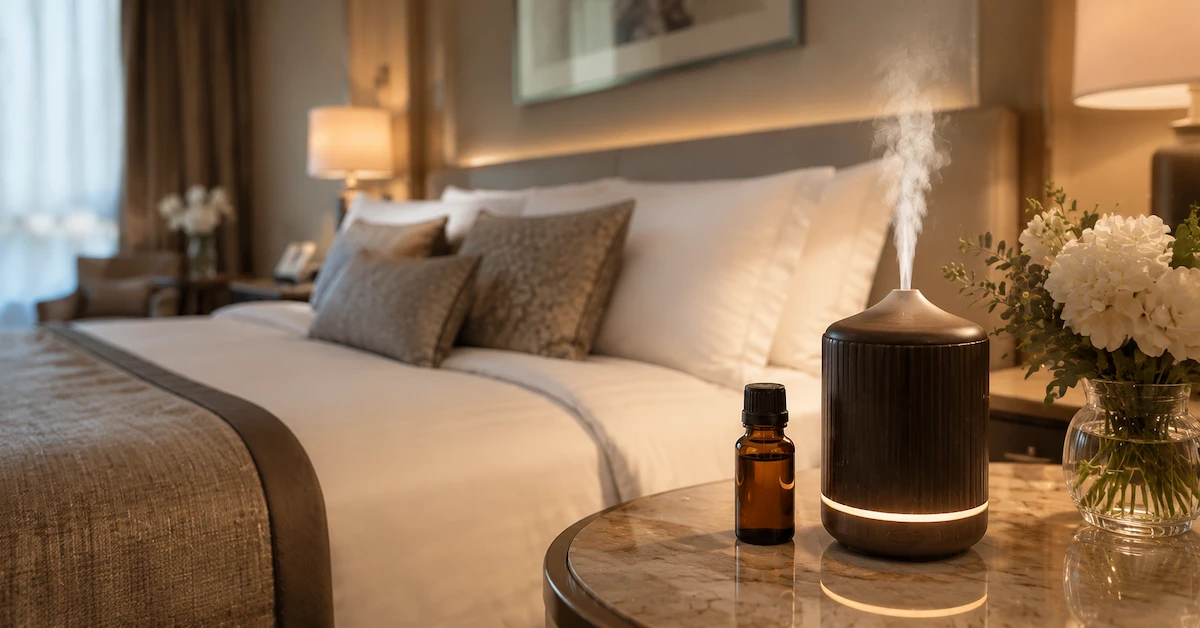 Hotel room essential oil diffuser