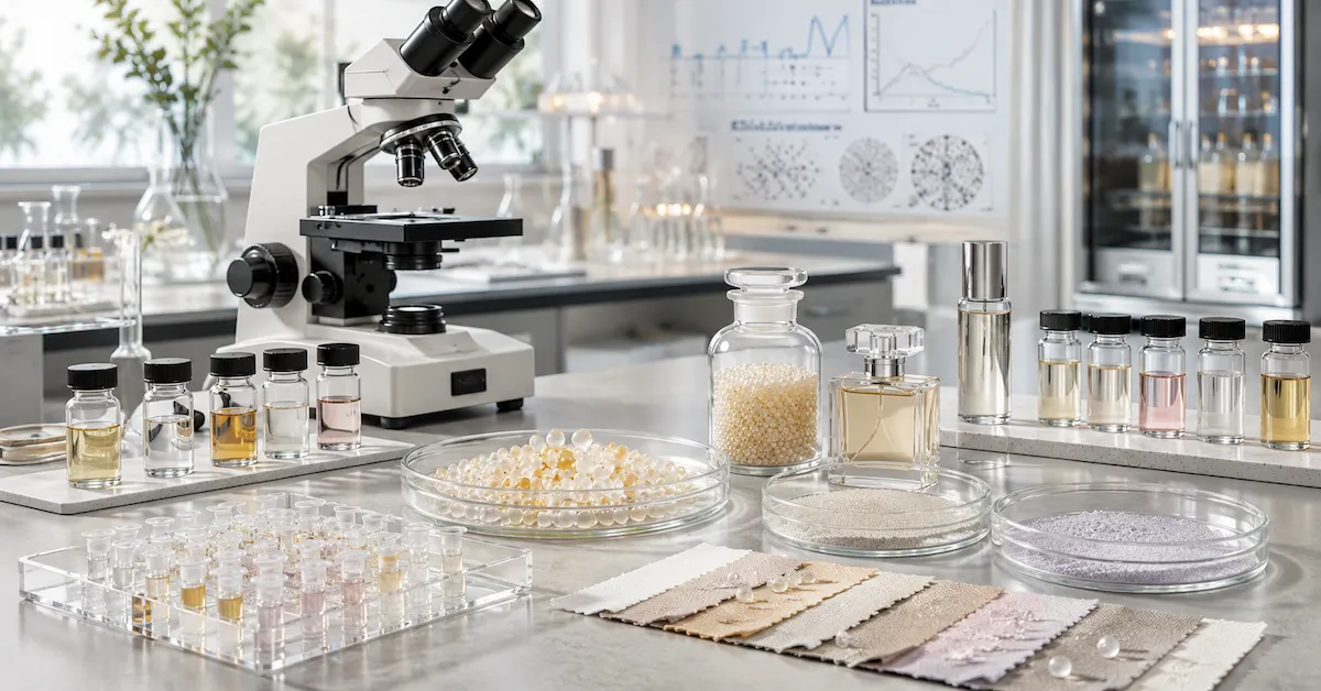 Fragrance microcapsule testing lab