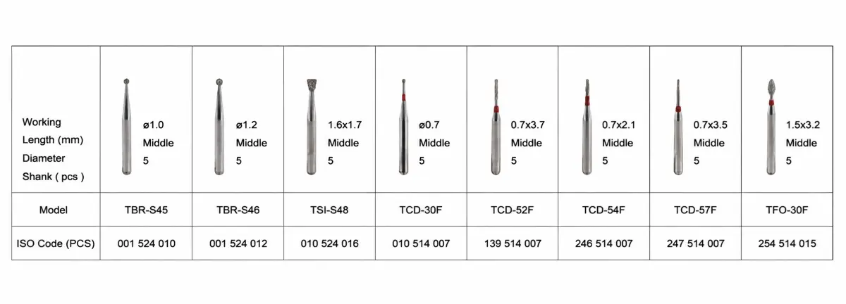 Pediatric Dental Bur Set Contents