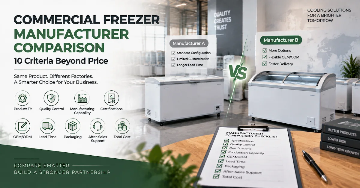 Commercial Freezer Manufacturer Comparison: 10 Criteria Beyond Price