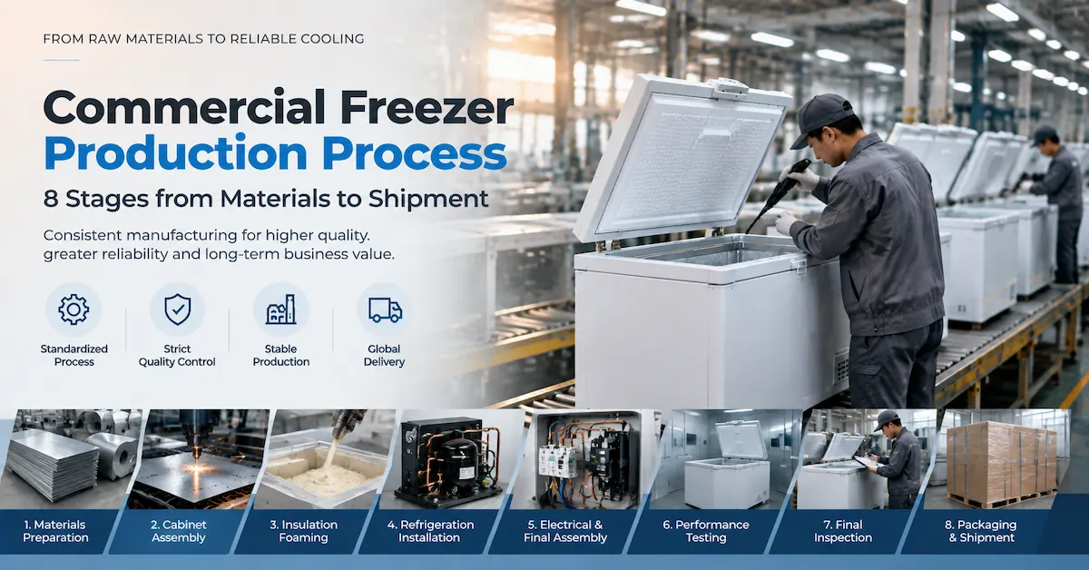 Commercial Freezer Production Process: 8 Stages from Materials to Shipment