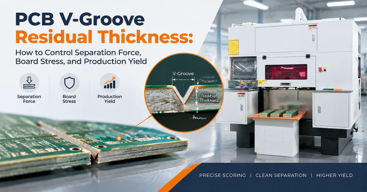PCB V-Groove Residual Thickness: How to Control Separation Force, Board Stress, and Production Yield