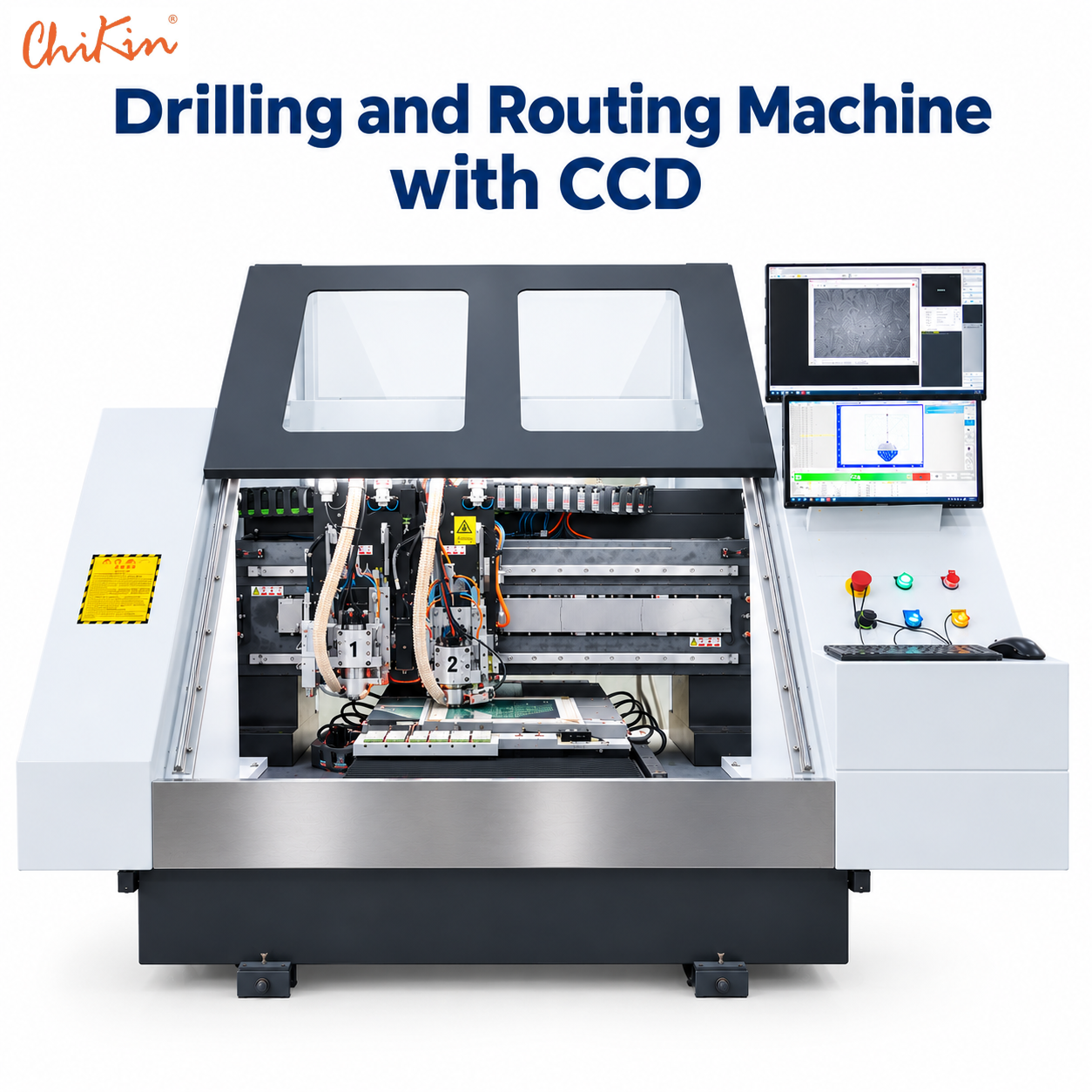 1 Drilling spindle, 1 Routing spindle machine with CCD - One Drilling Spindle Machine