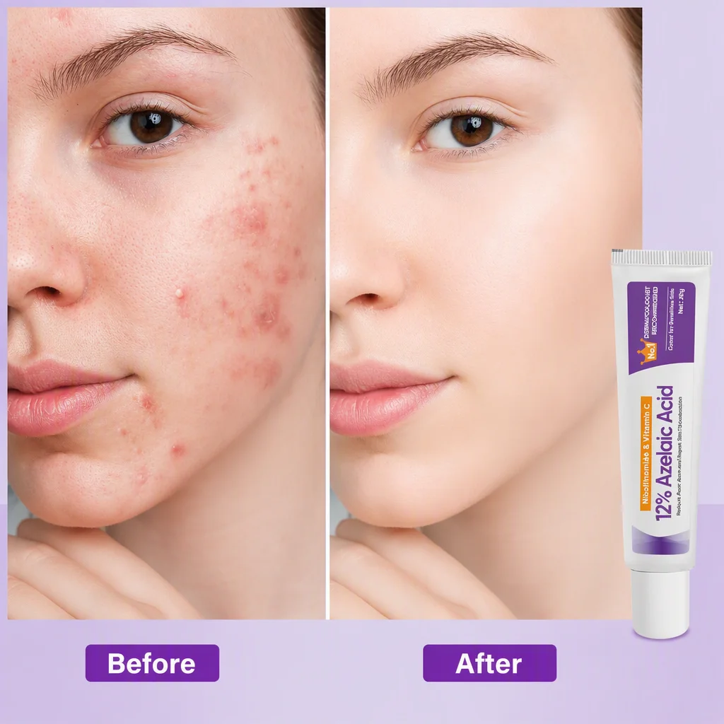 Azelaic Acid 12% Niacinamide Glycerin Gel Remove Acne Scars Soothes Skin and Reduces Acne Scars Improves Skin Tone Balance