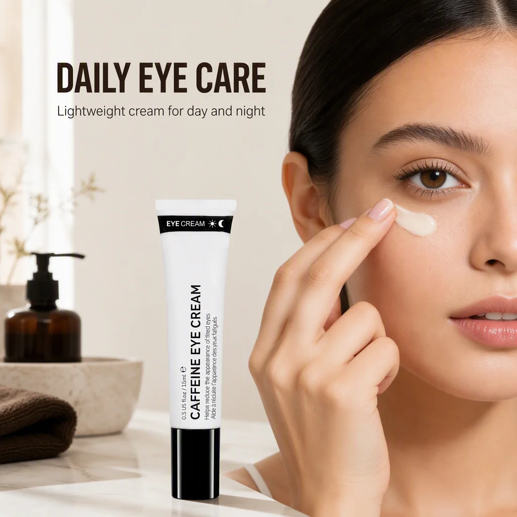 Dark Circle Eye Cream Day Cream Night Cream Eye Serum Caffeine 15ml for Women Daily Moisturizing Home Use
