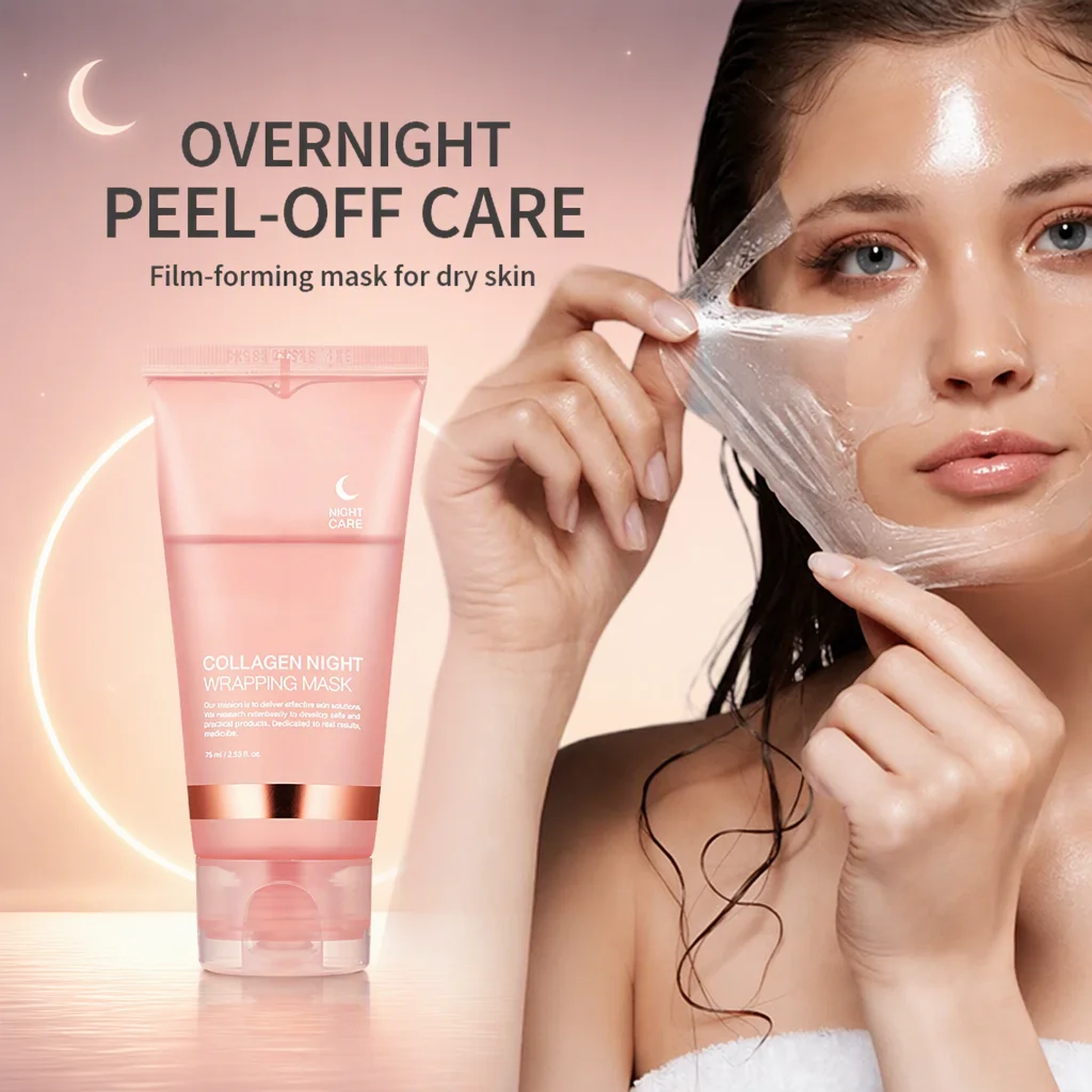 Facial Mask Collagen Night Wrapping Mask Peel-Off Face Care for Dry Skin Moisturizing