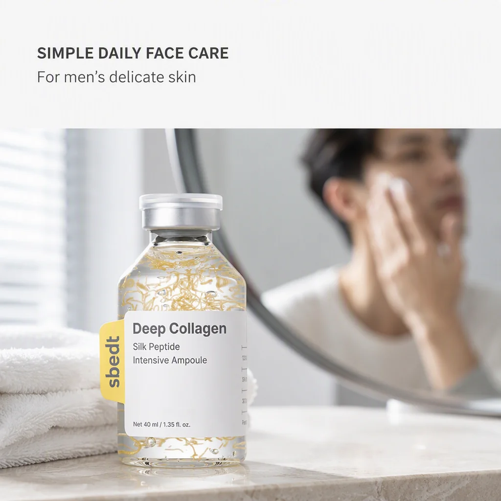 Silk Pept-ide Intensive Ampoule Collagen for 30ml with Firming & Moisturizing Benefits for Men's Delicate Skin