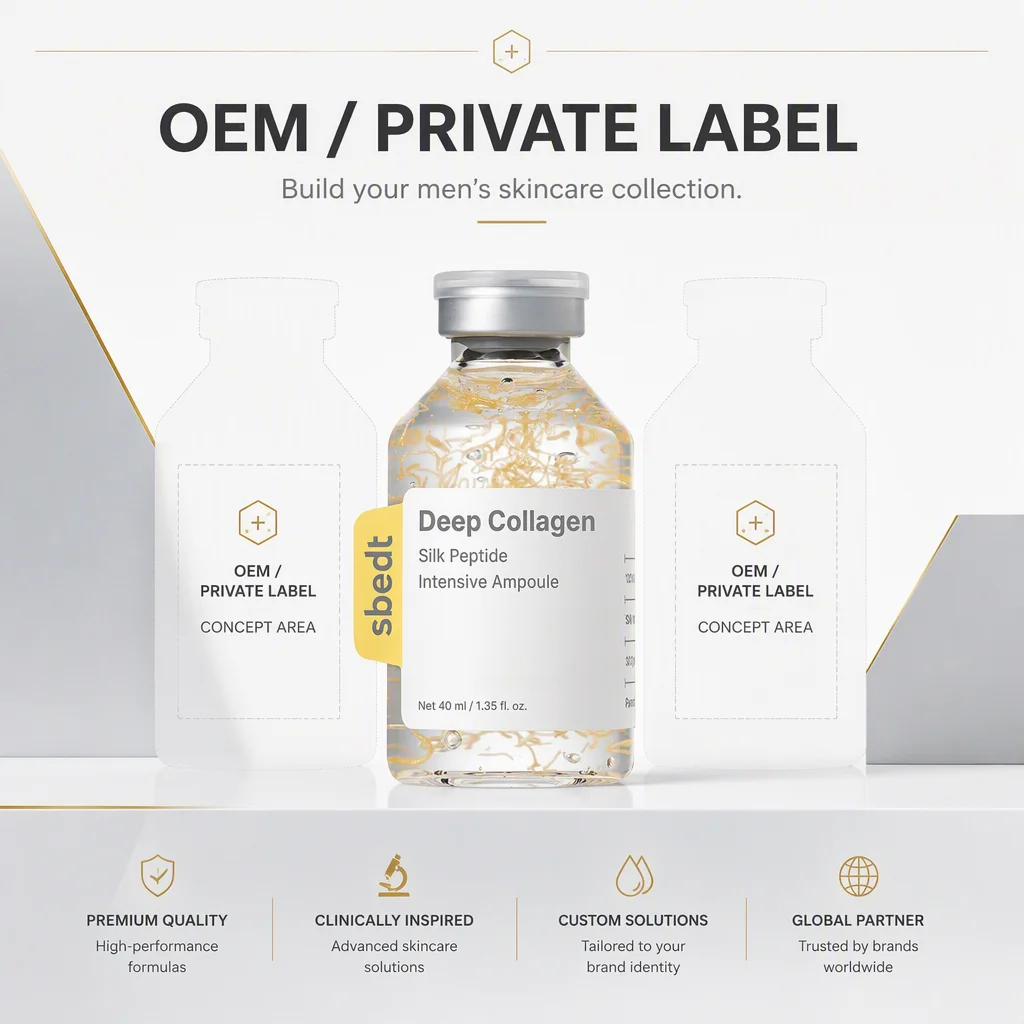 Silk Pept-ide Intensive Ampoule Collagen for 30ml with Firming & Moisturizing Benefits for Men's Delicate Skin