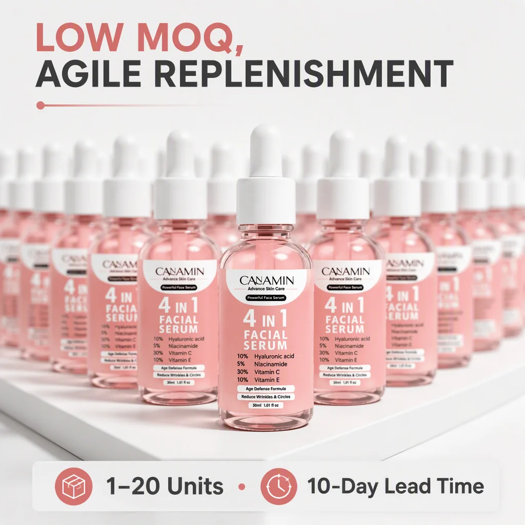 Exclusive 4-in-1 Facial Serum with Hyaluronic Acid Firming Moisturizing Hydrating & Age Defense for Face