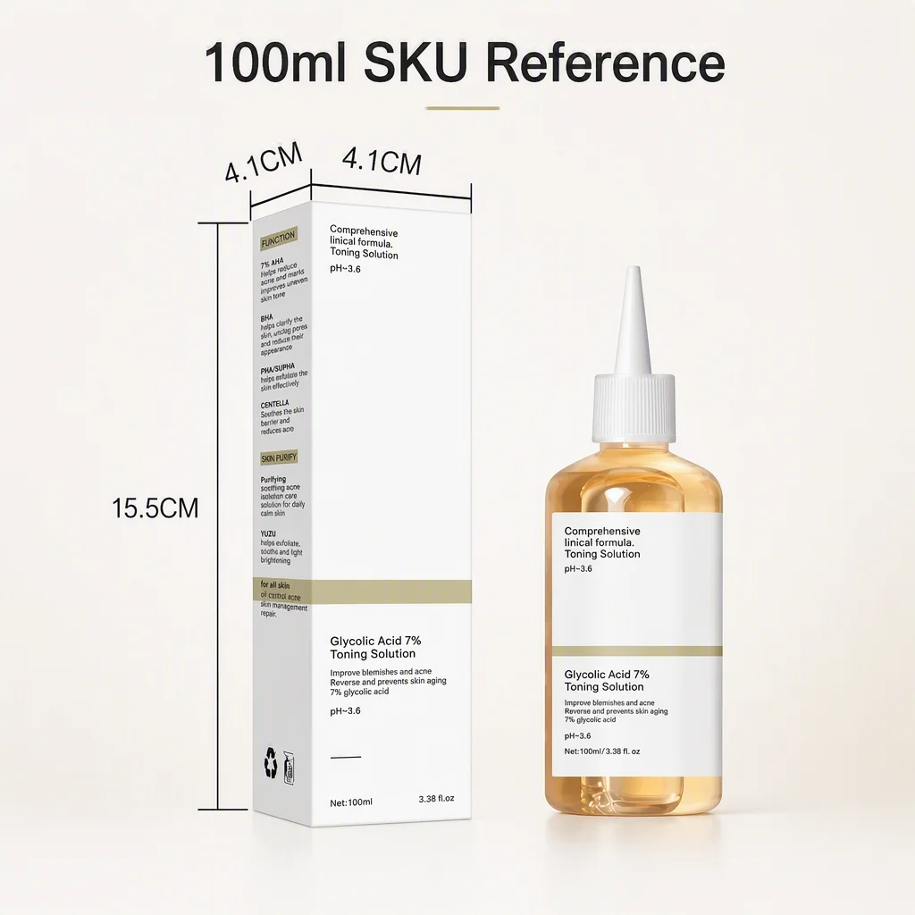 7% Glycolic Acid & Hyaluronic Acid Toner Essence Moisturizing and Hydrating Factory Straight for Men