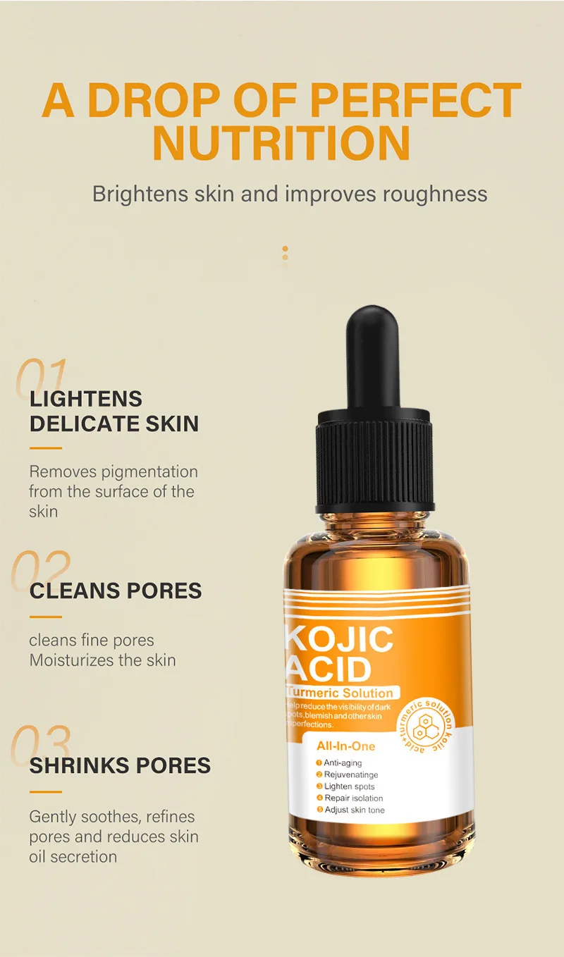 Kojic Acid Turmeric Serum Moisturizing Face for