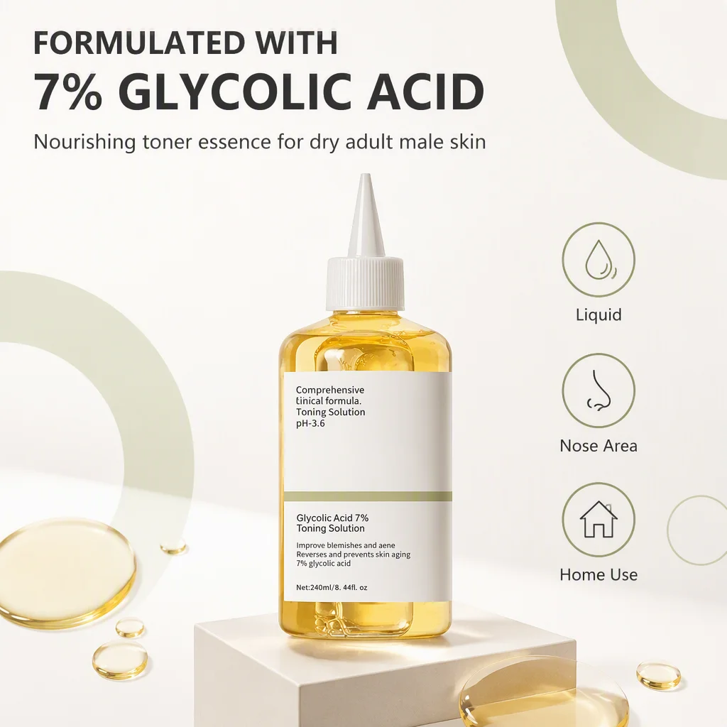 7% Glycolic Acid Toner Essence Moisturizing and Hydrating for Men Factory Straight
