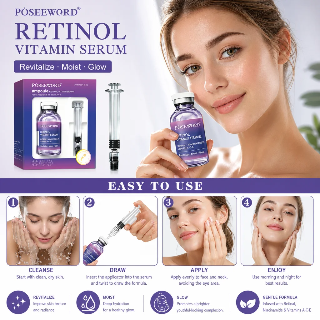 Retinol Niacinamide Anti Aging Face Serum Anti Wrinkle Serum Firming Serum for Repair Brightening Moisturizing 30ml Skin Care