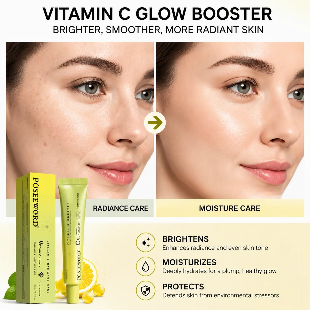 Vitamin C & Glutathione Moisturizing Cream Nourishes Brightens Protects Face & Eyes Soft & Delicate Skin Daily Care