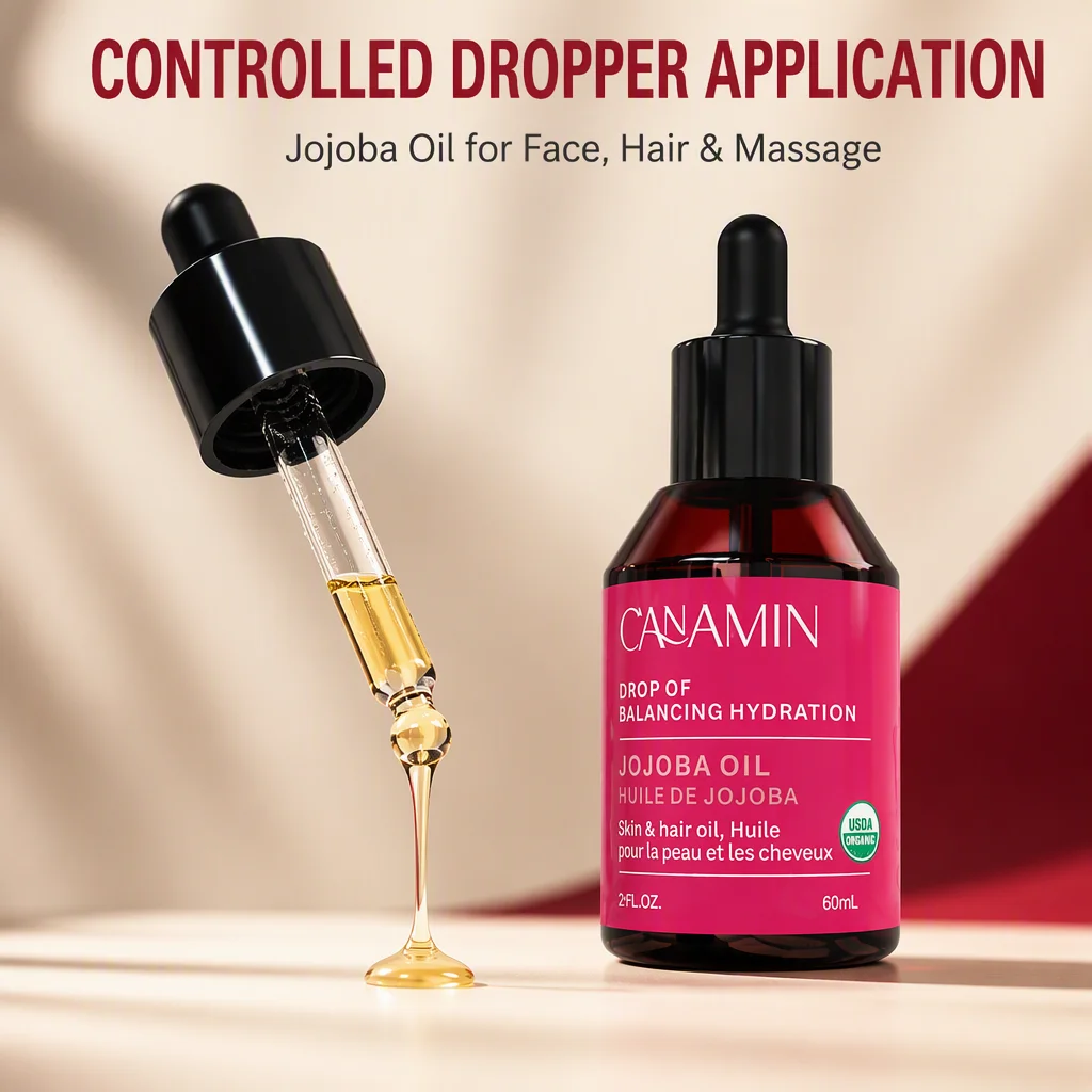 Organic Jojoba Oil (Seeds) Facial Hair Care Massage Oil Base-Drop Smooth Improve Frizz