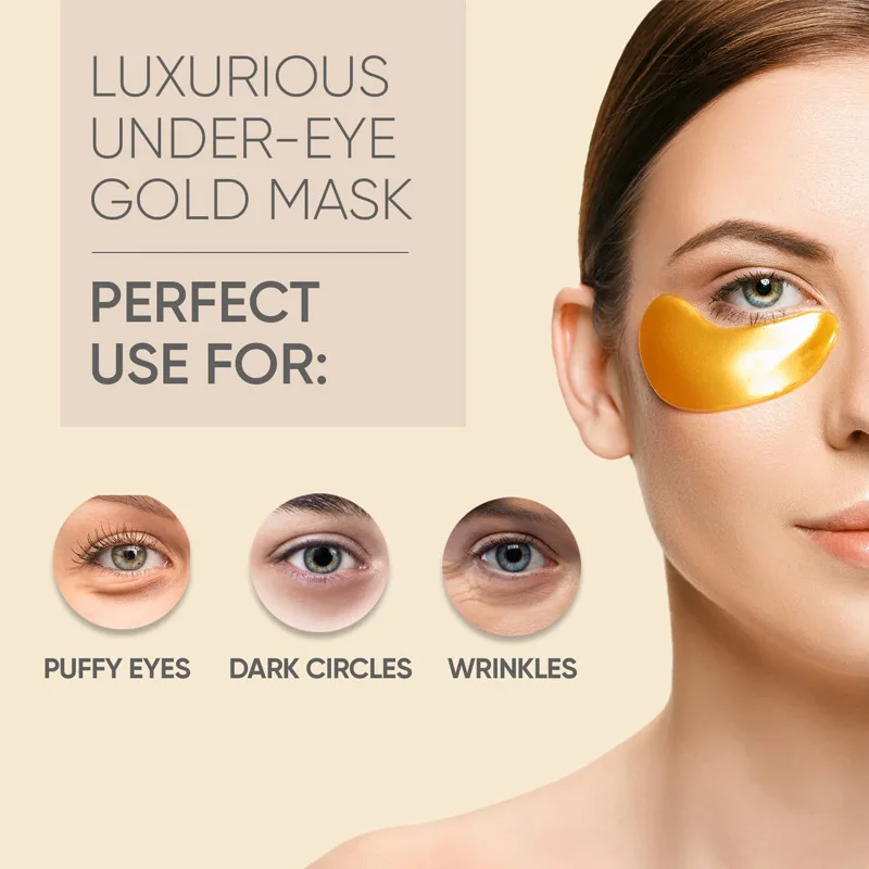 Gold Eye Mask Light Pattern Collagen Moisturizing Eye Patch Social Media Hot Sale Foreign Trade