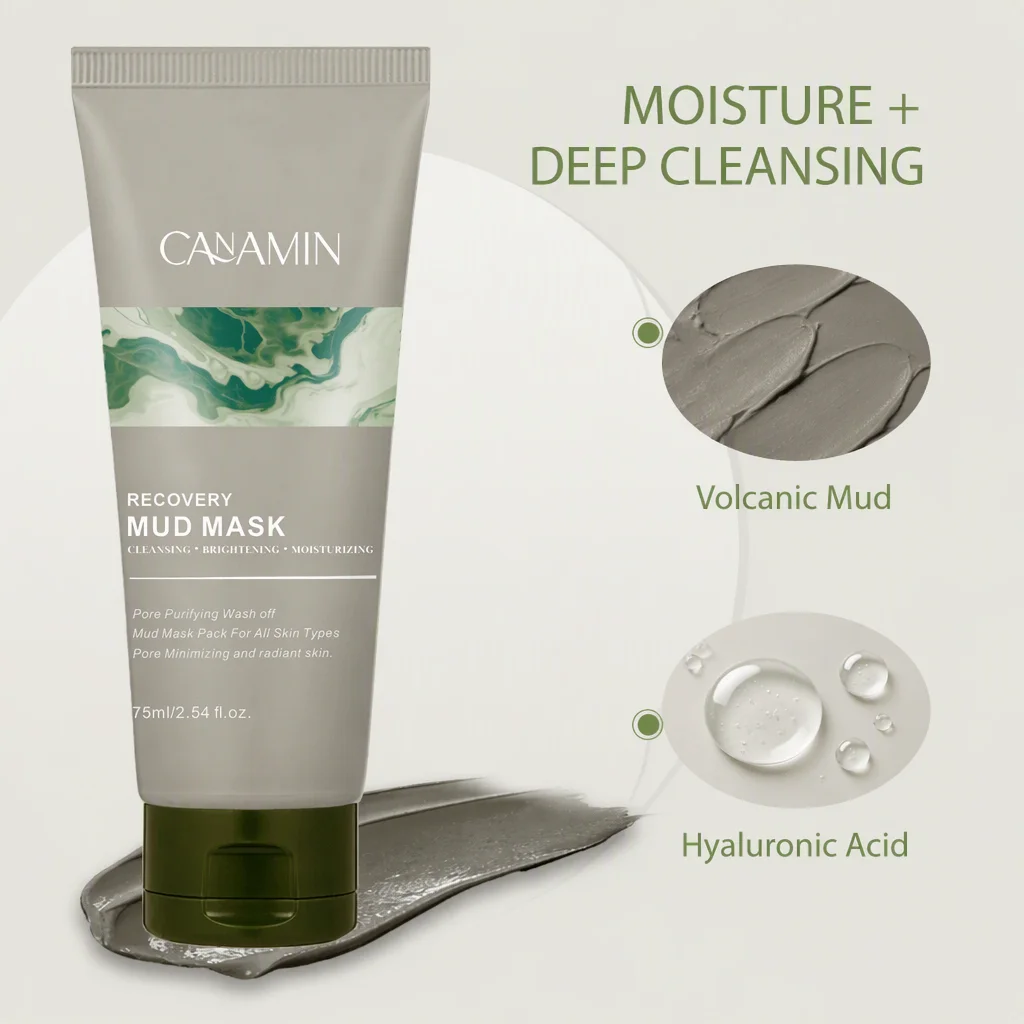 Brmud Volcanic Mud Smear Facial for Face Dry Skin Hyaluronic Acid Moisturizing Deep Cleansing Mud Film
