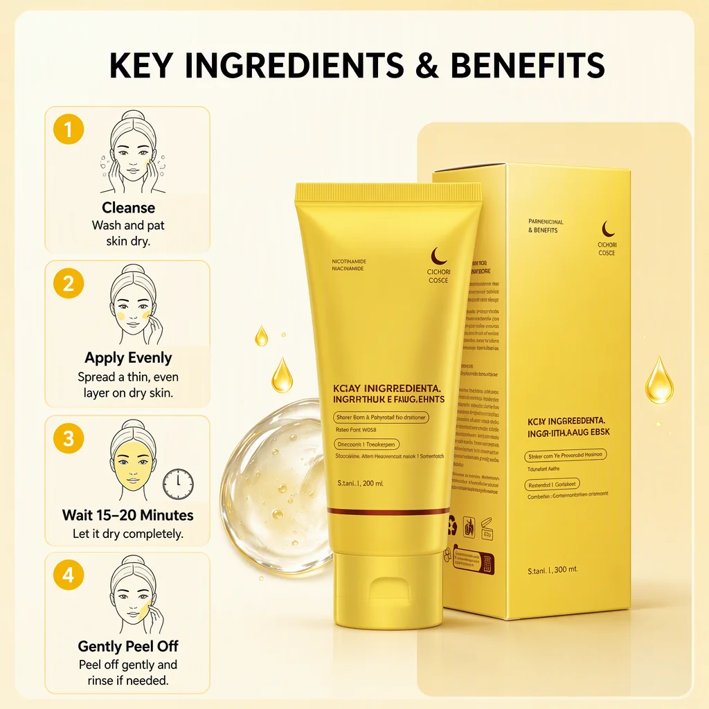 Turmeric Collagen Hyaluronic Acid Face Dry Skin Peel off & Tear Wrapping Mask
