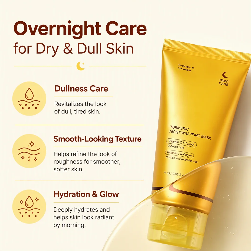 Turmeric Collagen Hyaluronic Acid Face Dry Skin Peel off & Tear Wrapping Mask