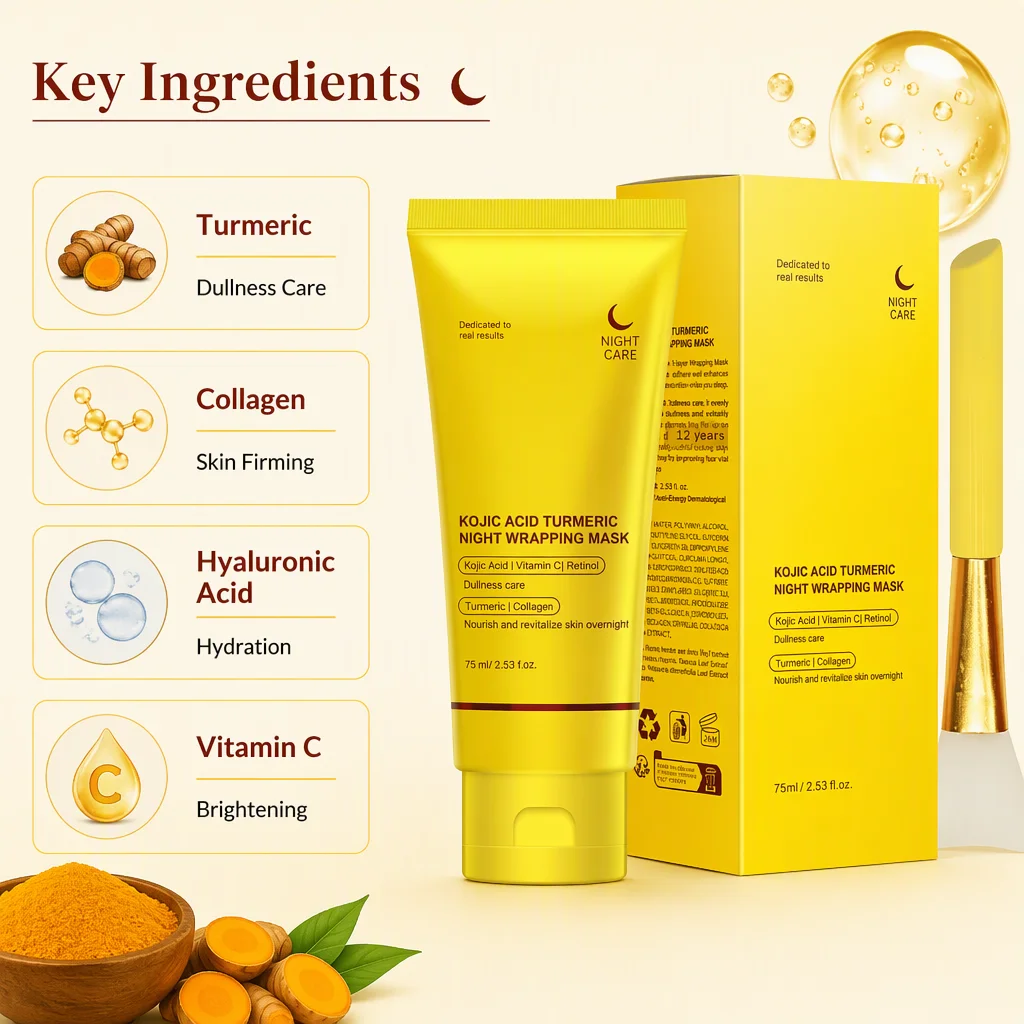 Turmeric Collagen Hyaluronic Acid Face Dry Skin Peel off & Tear Wrapping Mask